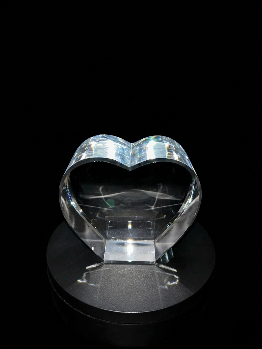 Personalized 3D Glass Heart Crystal