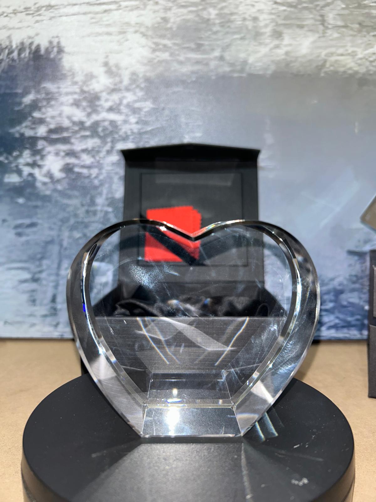 Personalized 3D Glass Heart Crystal