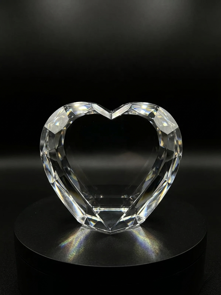 Personalized 3D Glass Heart Crystal
