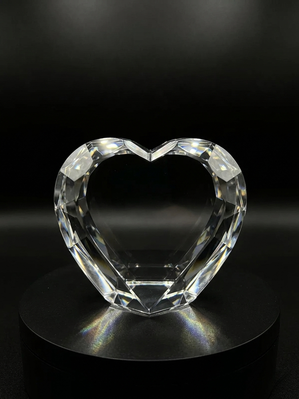 Personalized 3D Glass Heart Crystal